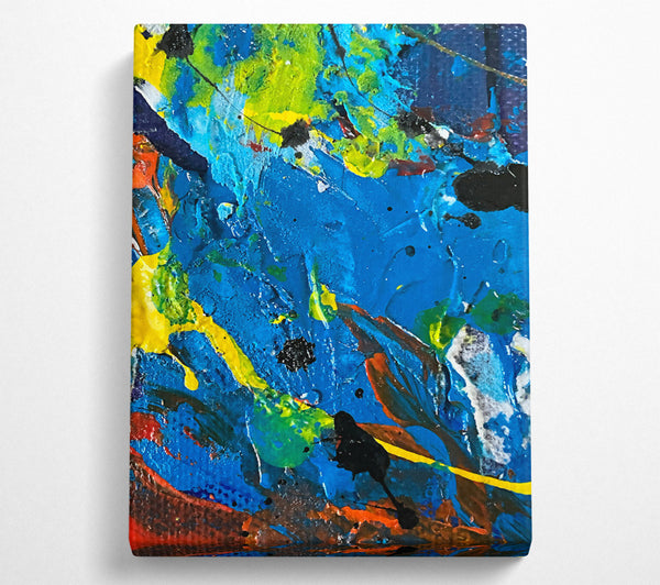  A Canvas Print of Blue Abstract Splatter Canvas Wall Art