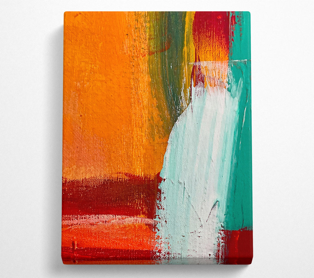  A Canvas Print of Orange Abstract Strokes Canvas Wall Art