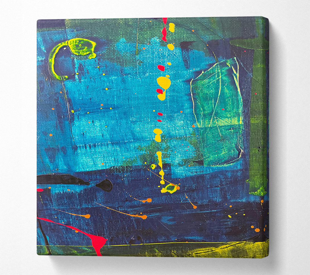  A Canvas Print of Splashes Of Teal Blue Canvas Wall Art