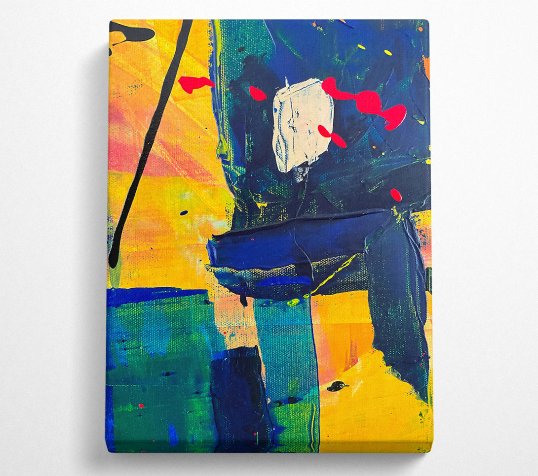  A Canvas Print of Blue Abstract Expressionism Canvas Art