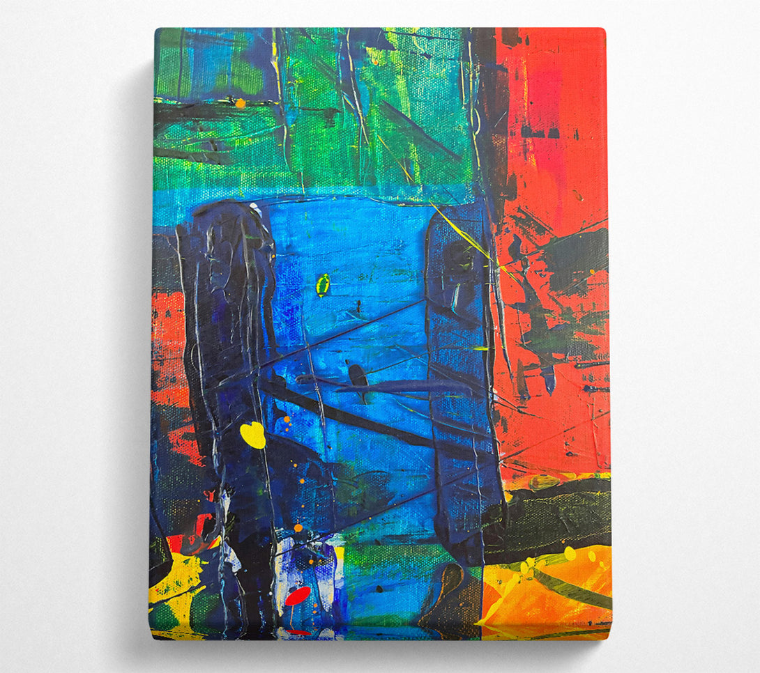  A Canvas Print of Blue Abstract Expressionism Canvas Art