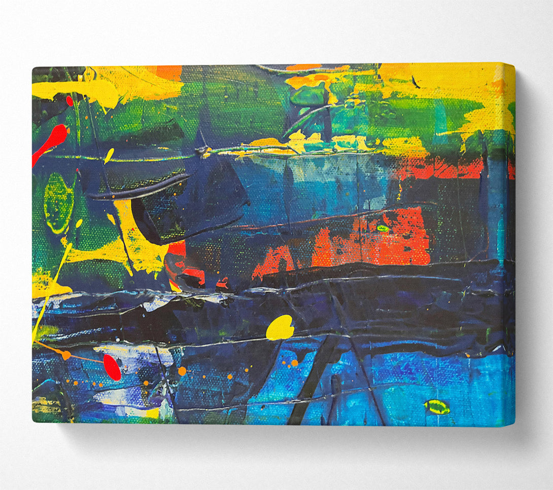  A Canvas Print of Blue Abstract Expressionism Canvas Art
