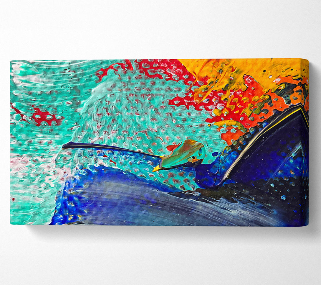  A Canvas Print of Azure Abstract Swirl Canvas Art