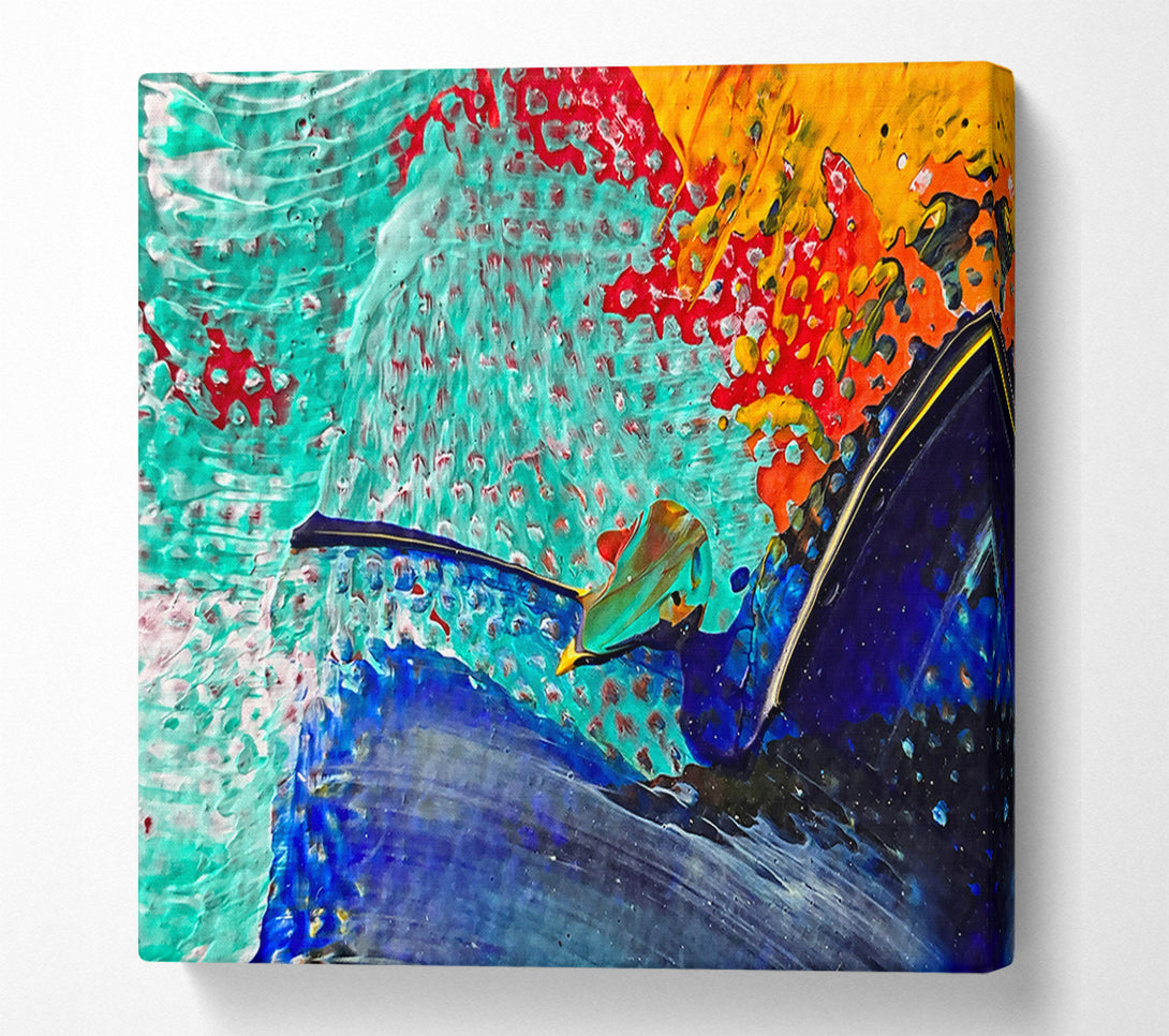  A Canvas Print of Azure Abstract Swirl Canvas Art