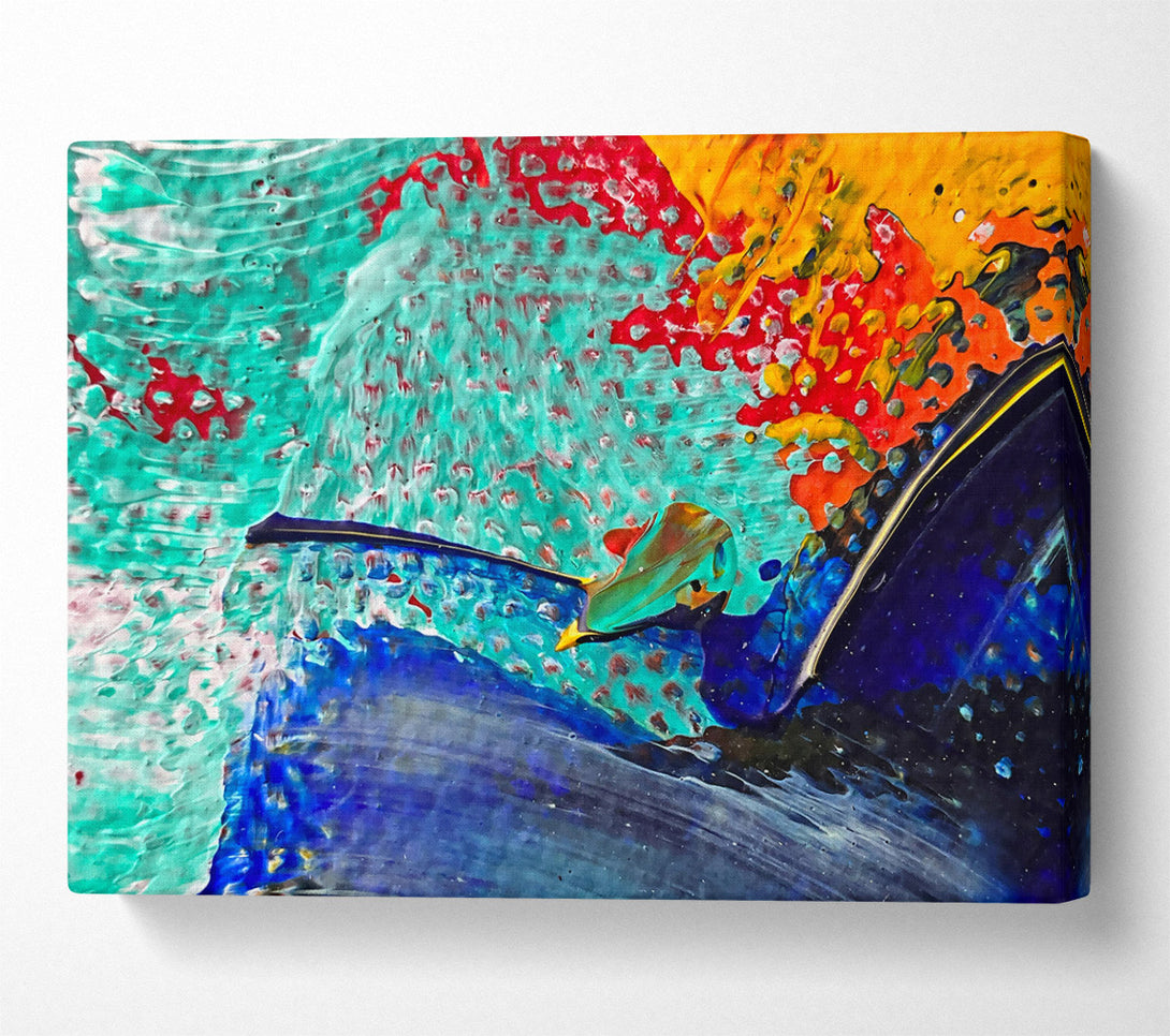  A Canvas Print of Azure Abstract Swirl Canvas Art