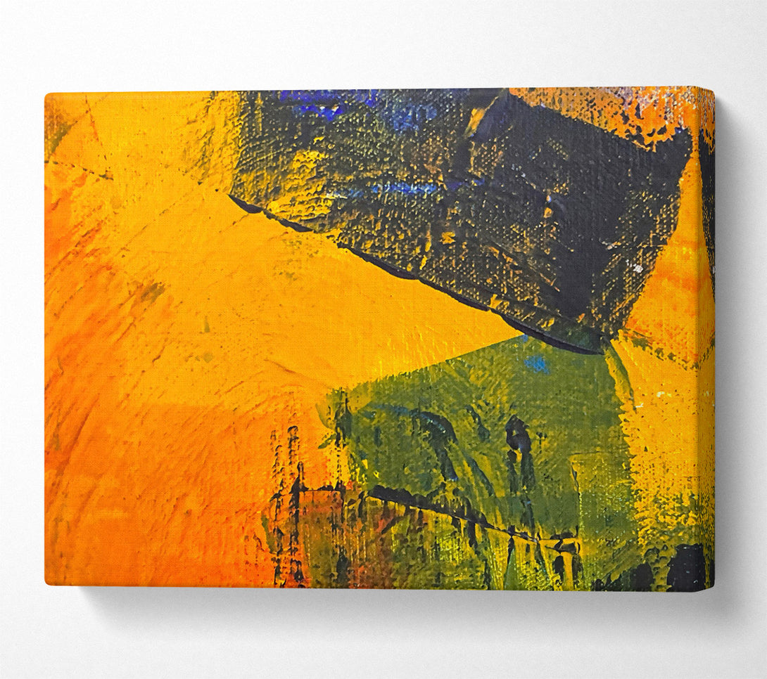  A Canvas Print of Golden Abstract Strokes Canvas Art