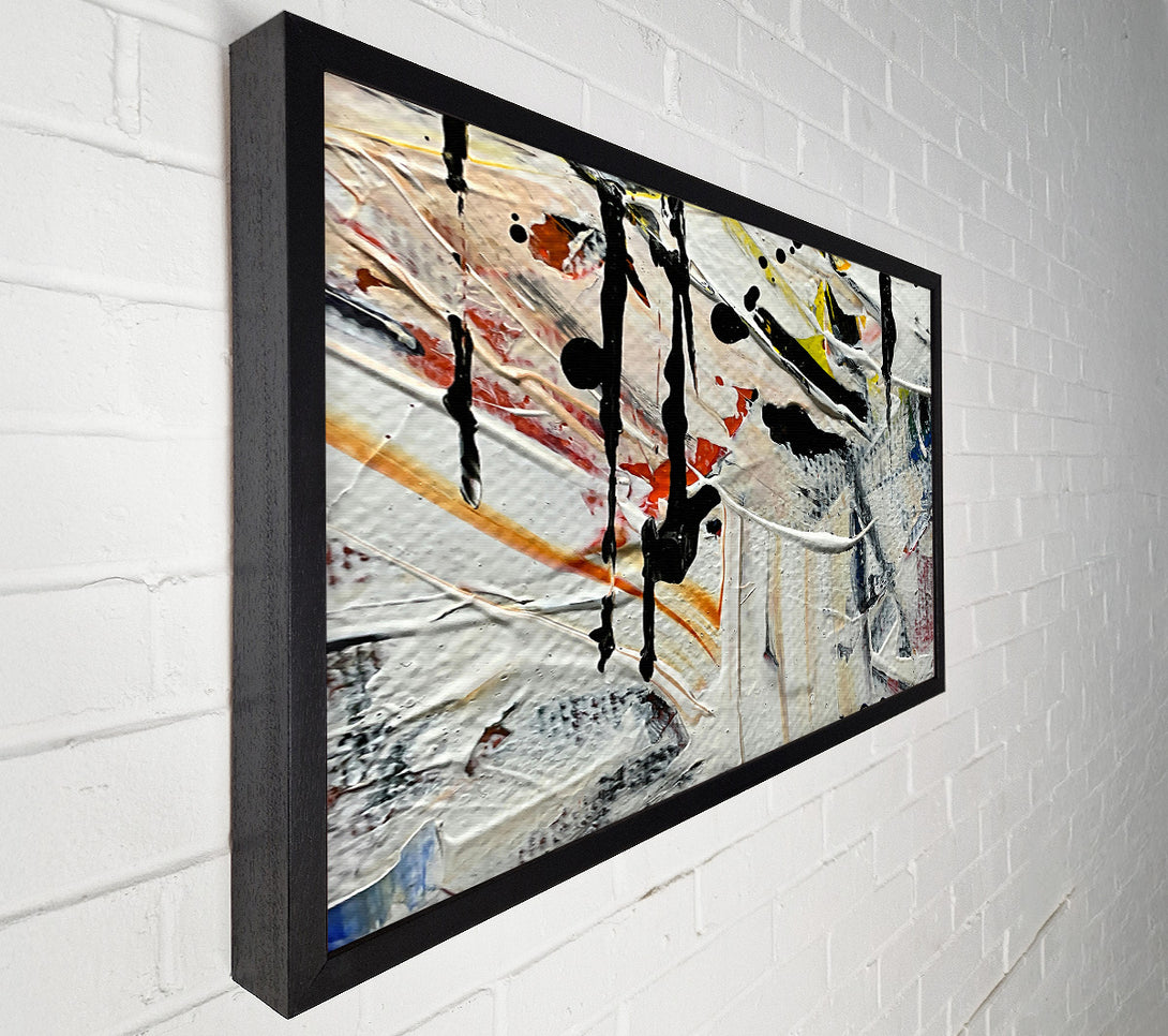  A Canvas Print of White Abstract Drips Canvas Art