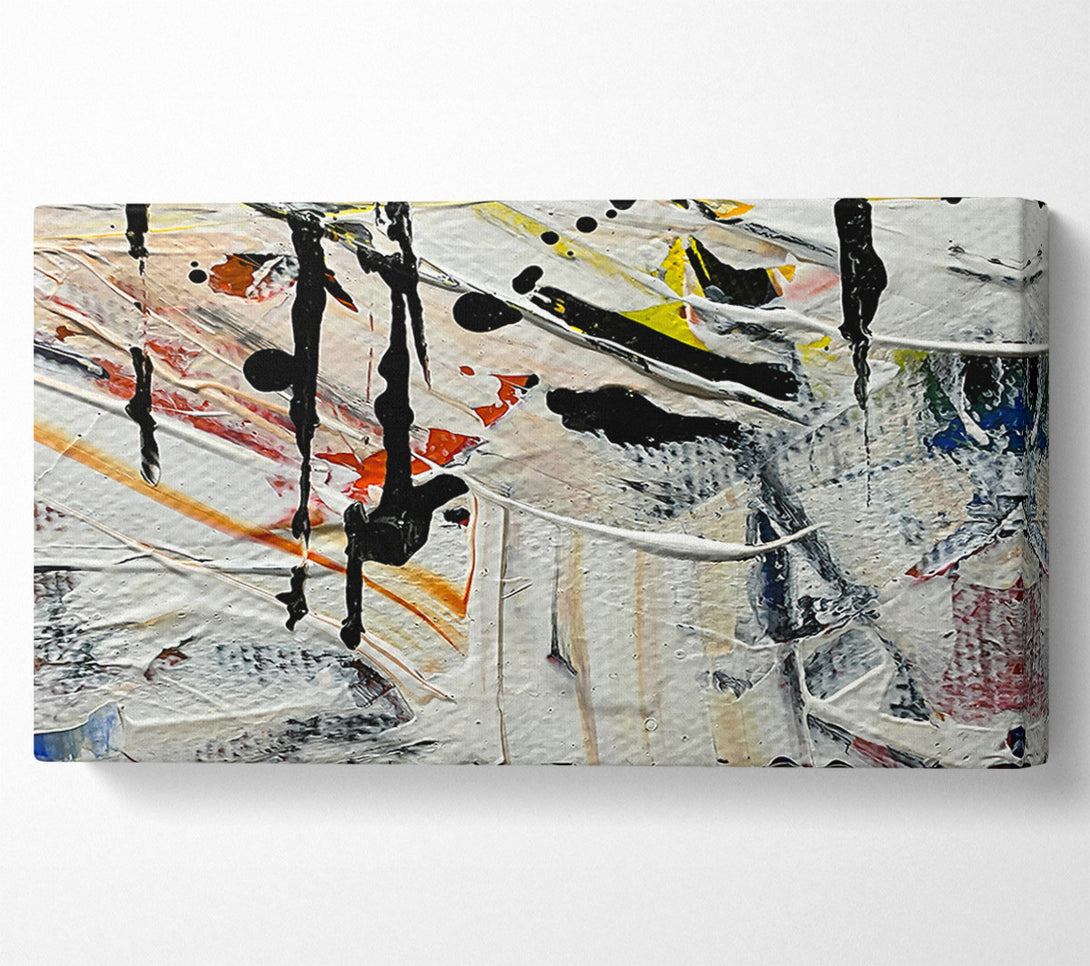  A Canvas Print of White Abstract Drips Canvas Art