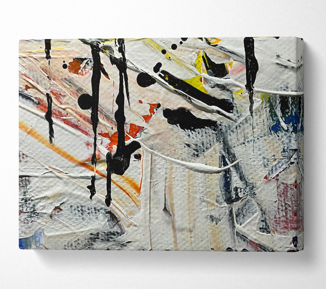  A Canvas Print of White Abstract Drips Canvas Art