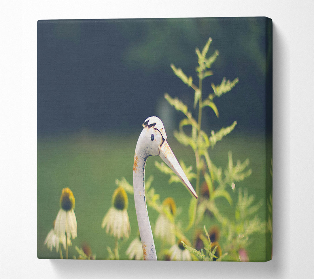  A Canvas Print of White Crane In Bloom Canvas Art
