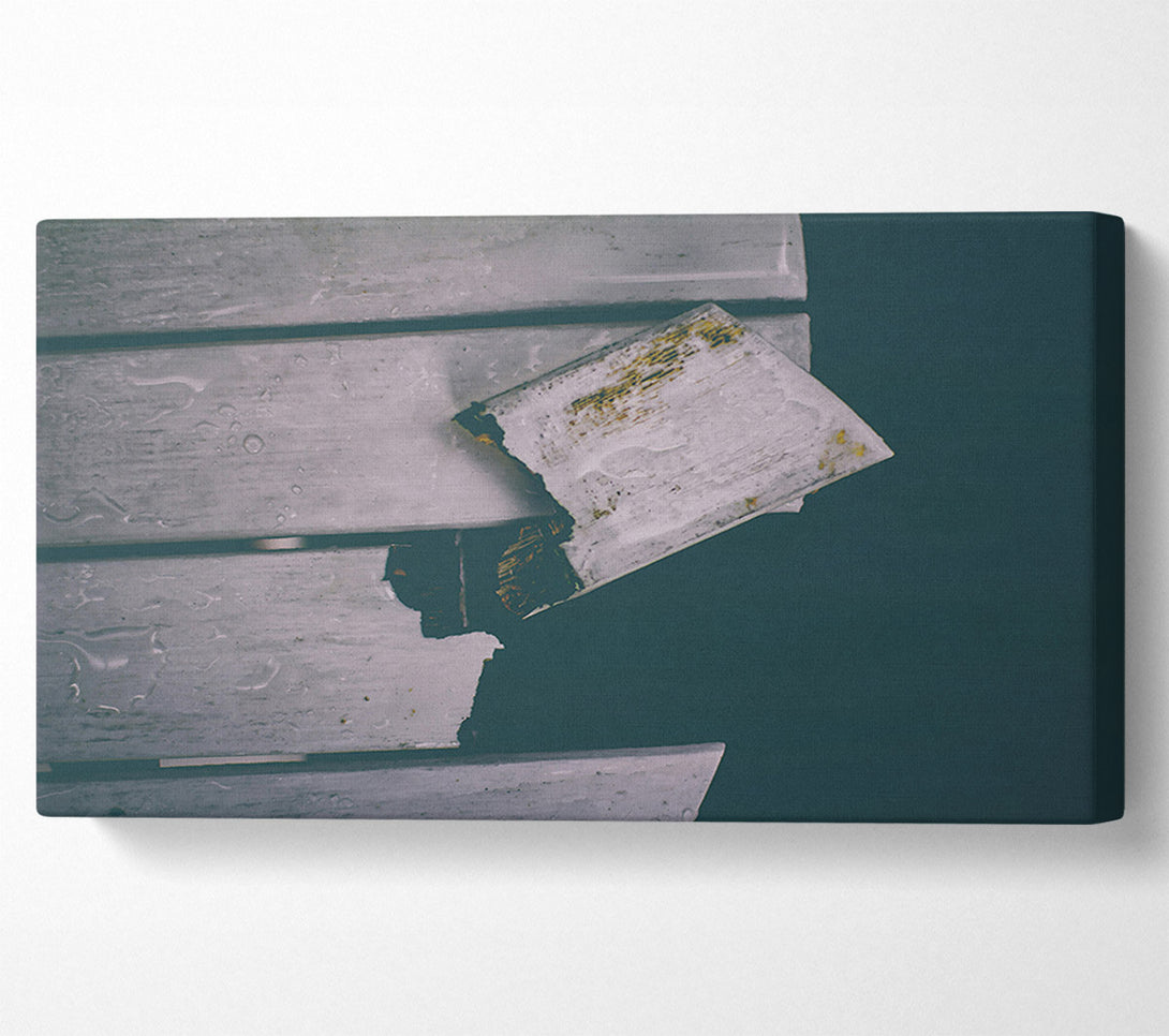  A Canvas Print of White Wooden Fracture Canvas Wall Art