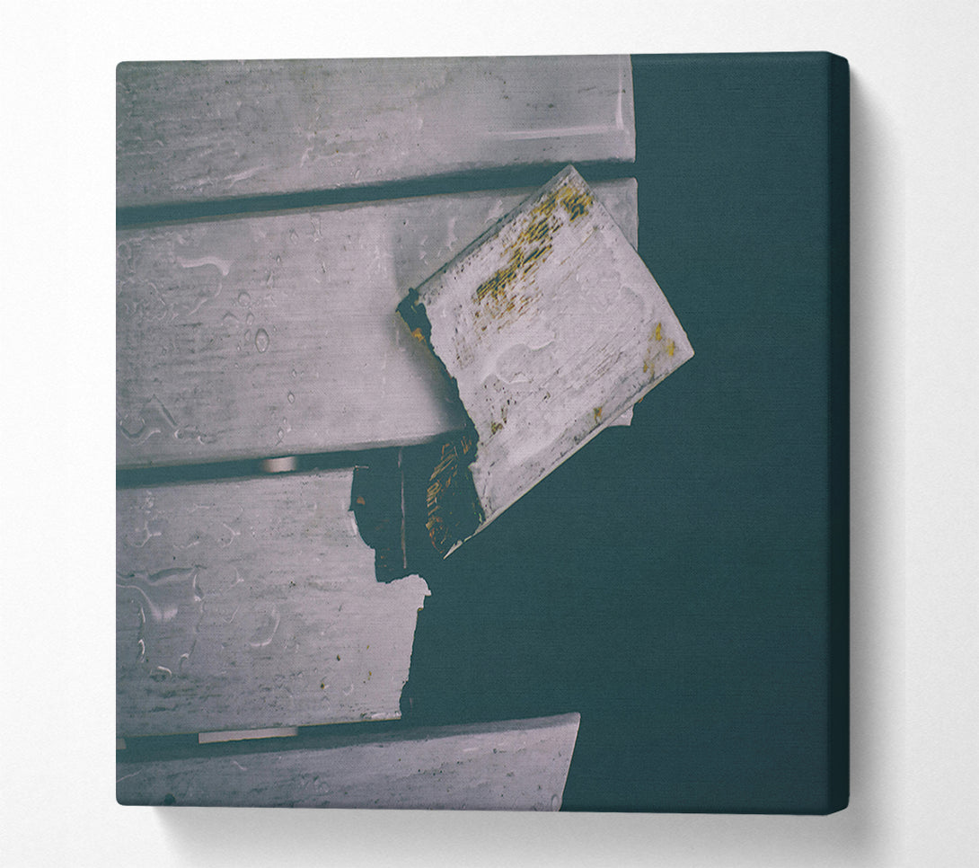  A Canvas Print of White Wooden Fracture Canvas Wall Art