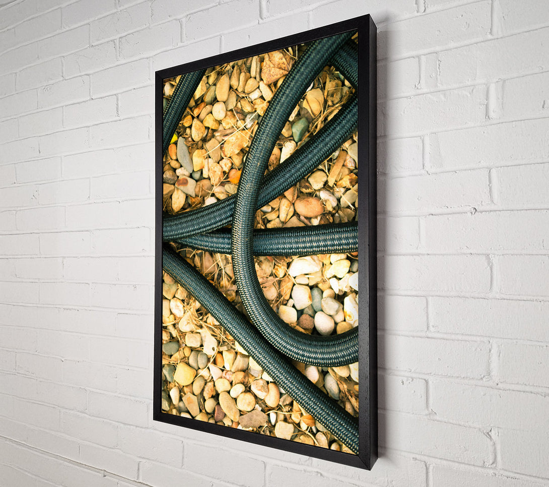  A Canvas Print of Black Coiled Lines On Stone Canvas Print
