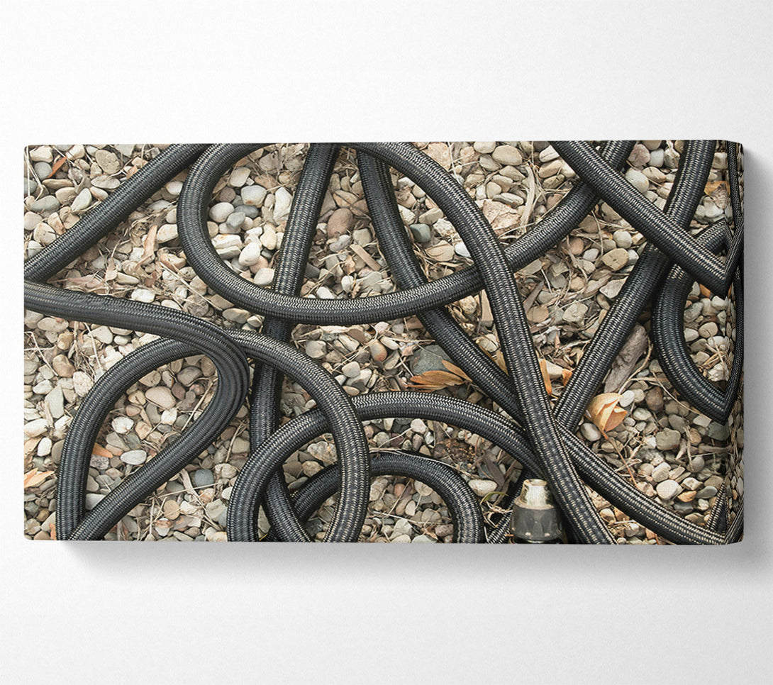  A Canvas Print of Black Twisted Lines Canvas Wall Art