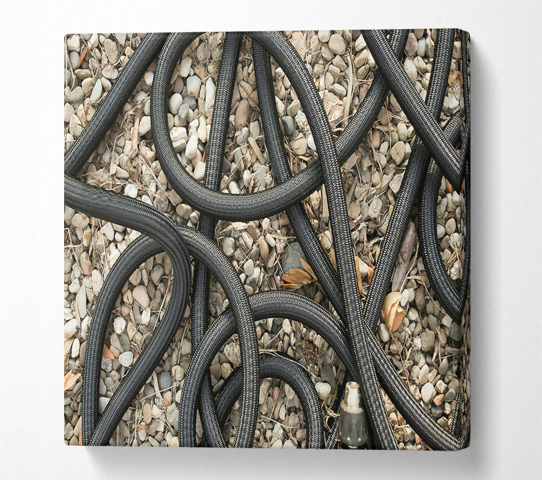  A Canvas Print of Black Twisted Lines Canvas Wall Art