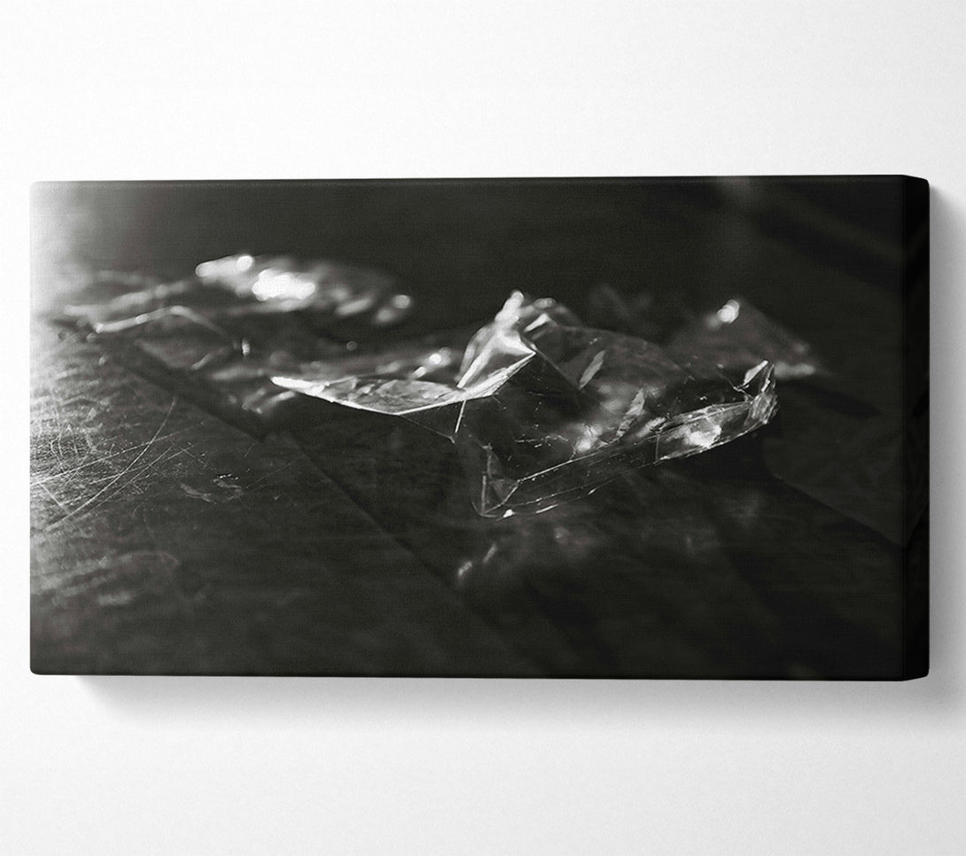  A Canvas Print of Silver Crinkled Plastic Canvas Wall Art