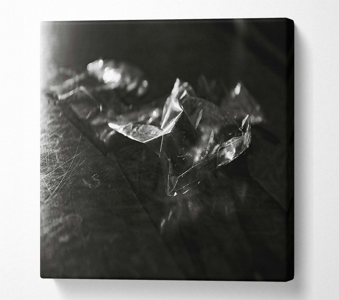  A Canvas Print of Silver Crinkled Plastic Canvas Wall Art