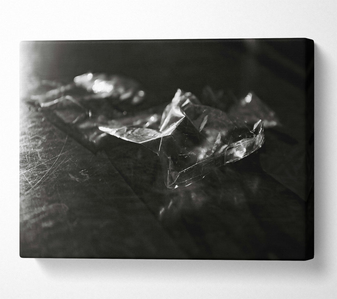  A Canvas Print of Silver Crinkled Plastic Canvas Wall Art