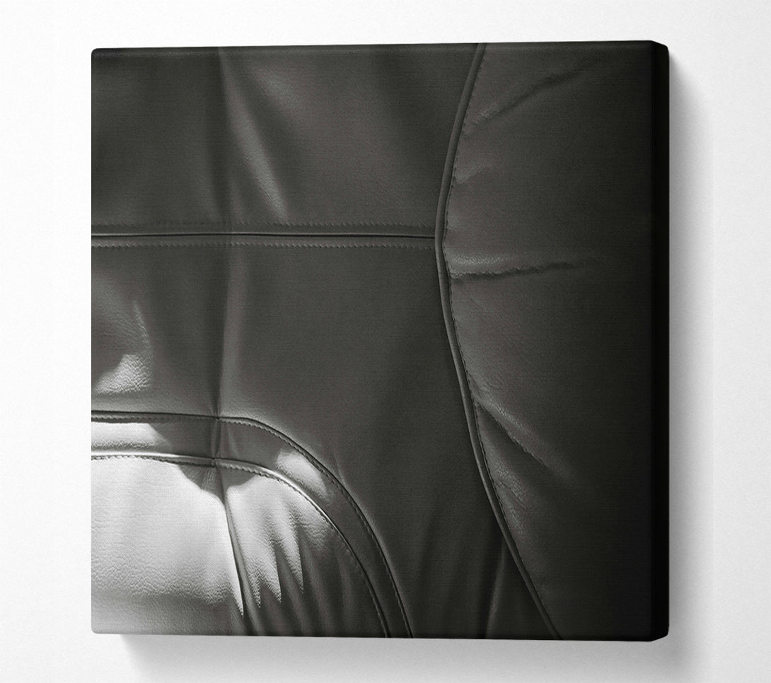  A Canvas Print of Gray Leather Stitches Canvas Art