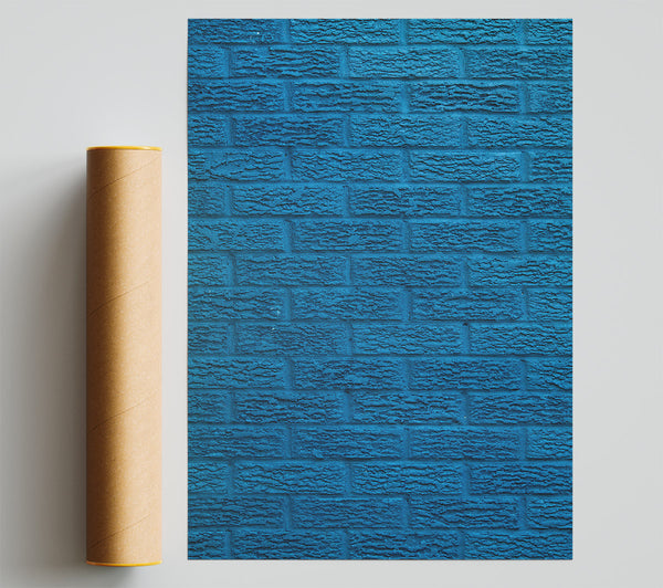 Deep Blue Brick Wall