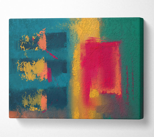  A Canvas Print of Teal And Crimson Hues Canvas Wall Art