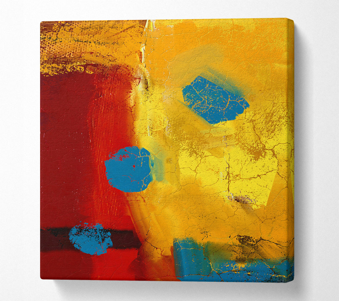  A Canvas Print of Golden Abstract Splattering Canvas Art