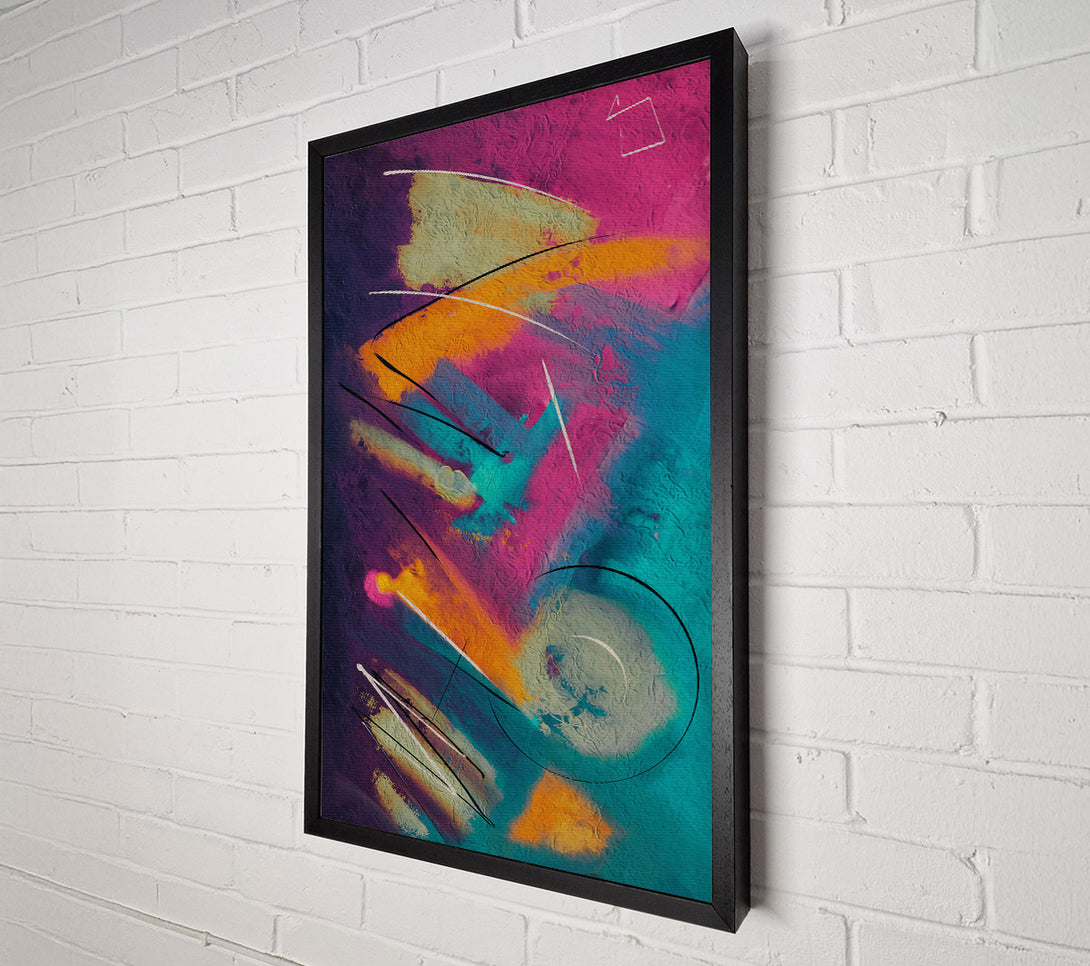  A Canvas Print of Teal Abstract Lines Canvas Art