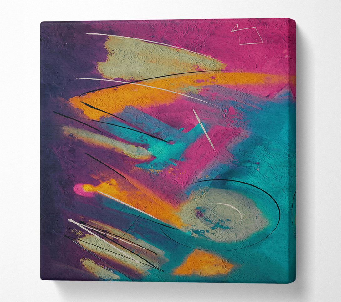  A Canvas Print of Teal Abstract Lines Canvas Art