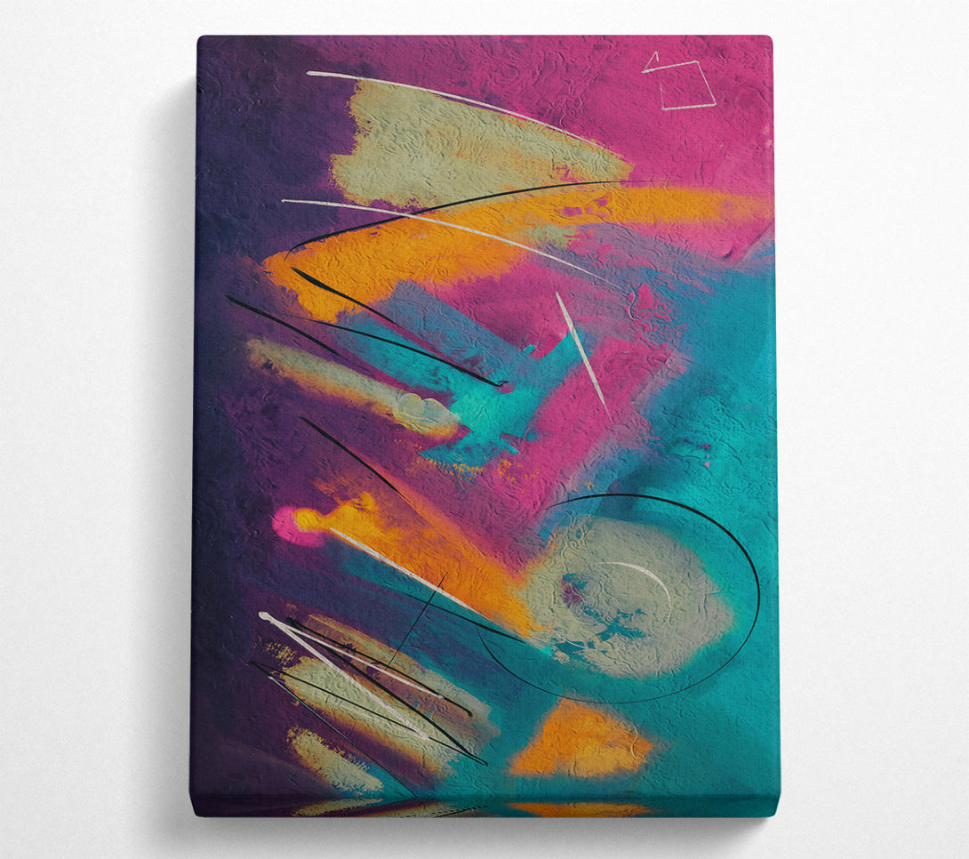  A Canvas Print of Teal Abstract Lines Canvas Art