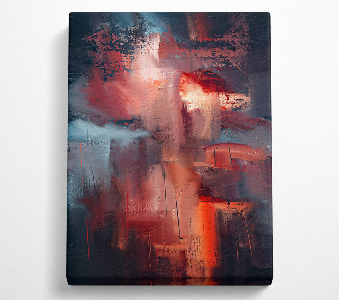  A Canvas Print of Crimson Abstract Strokes Canvas Wall Art