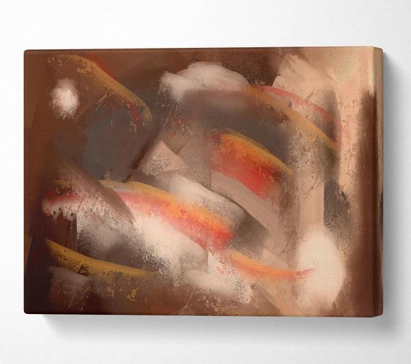  A Canvas Print of Golden Brown Abstract Canvas Wall Art