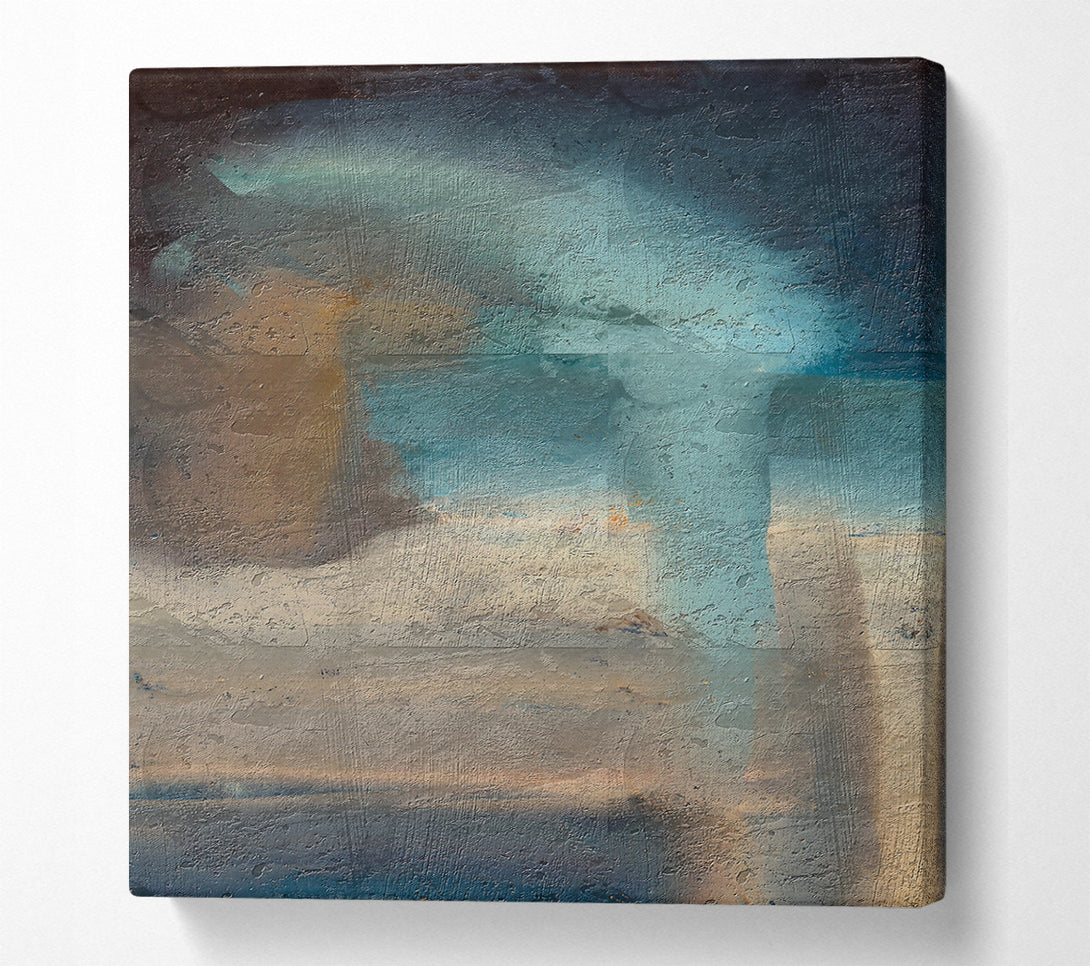  A Canvas Print of Teal Abstract Layers Canvas Art