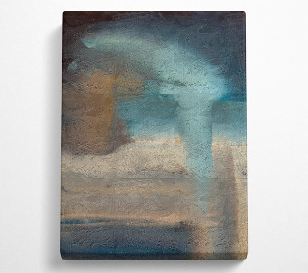  A Canvas Print of Teal Abstract Layers Canvas Art