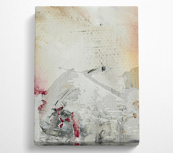  A Canvas Print of Crimson & White Abstract Canvas Wall Art