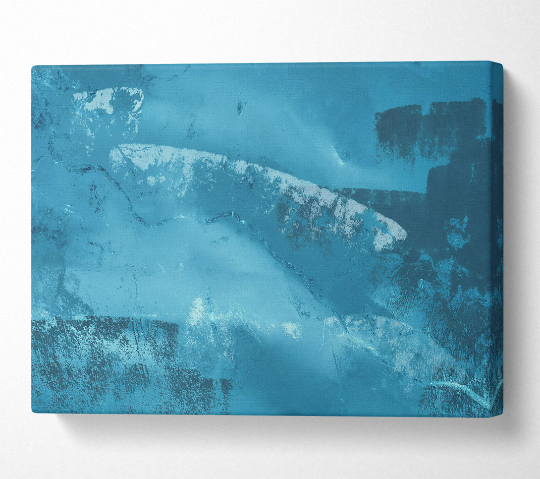  A Canvas Print of Azure Abstract Waves Canvas Wall Art