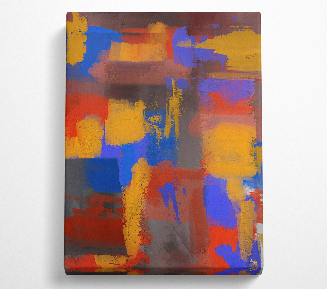  A Canvas Print of Golden Abstract Strokes Canvas Art