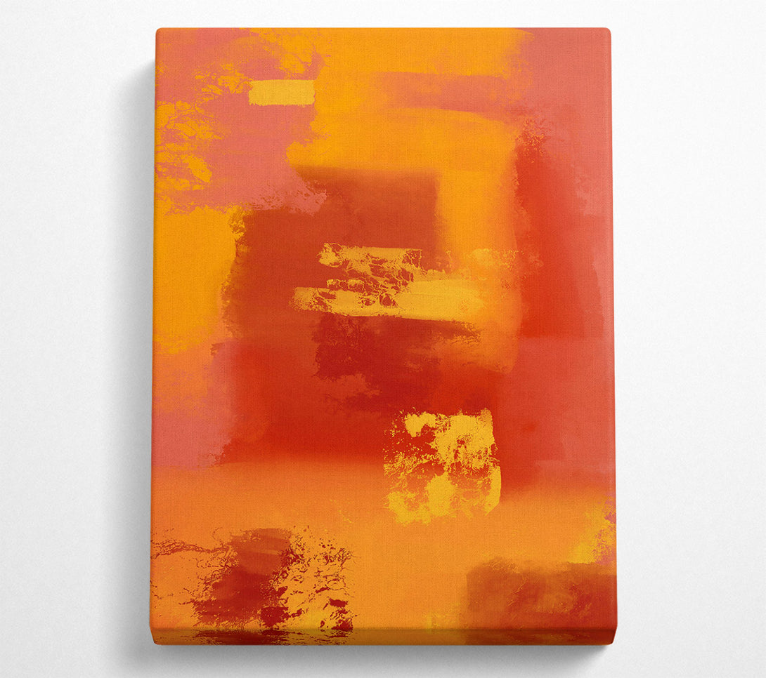  A Canvas Print of Orange Abstract Strokes Canvas Wall Art