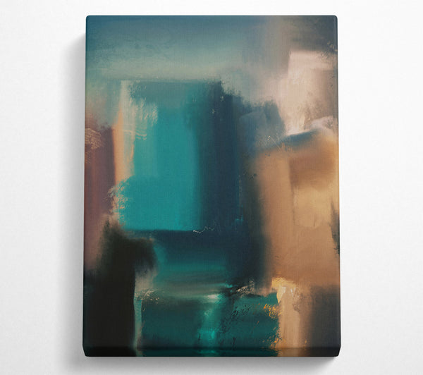  A Canvas Print of Turquoise Abstract Layers Canvas Print