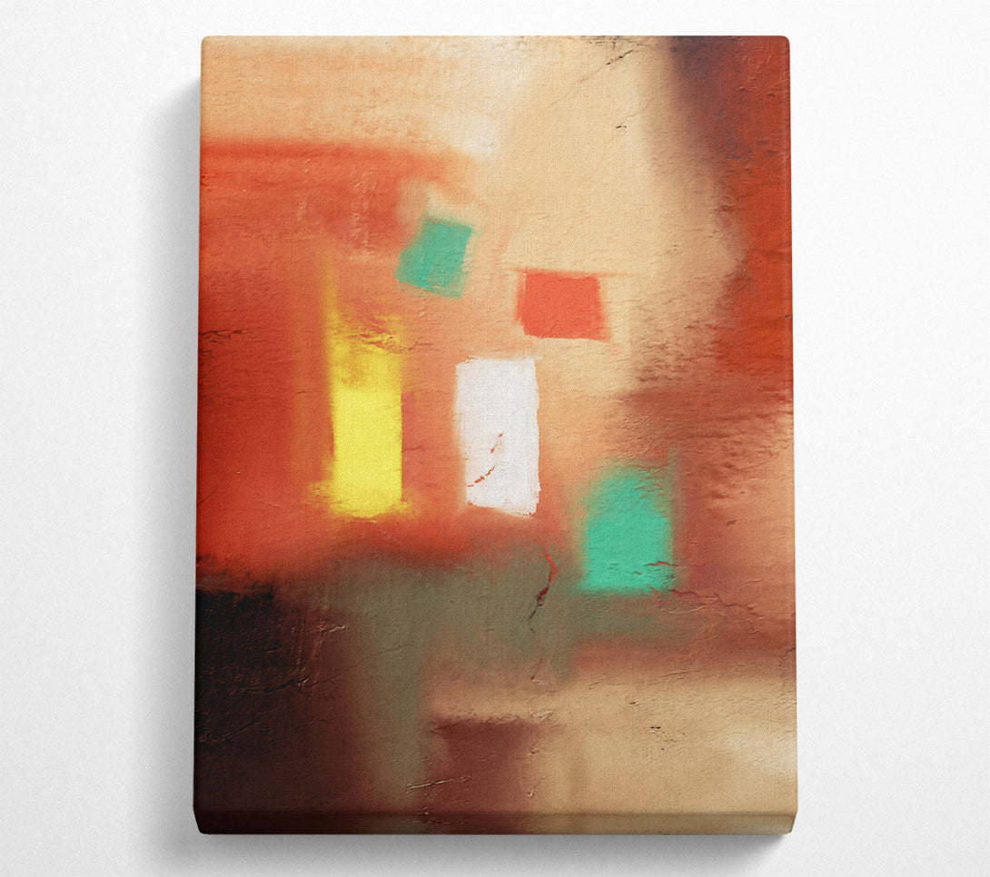  A Canvas Print of Orange Abstract Shapes Canvas Wall Art