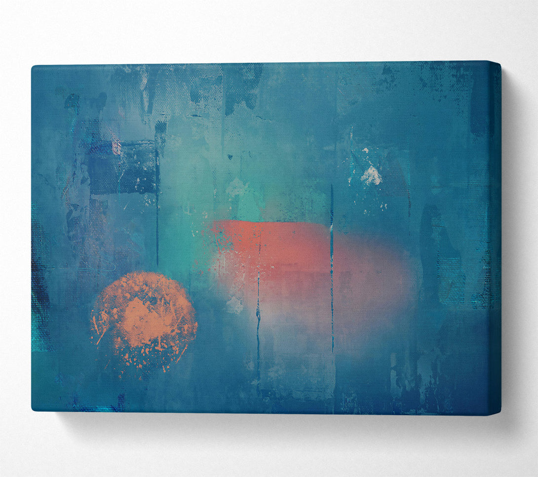  A Canvas Print of Teal Abstract Strokes Canvas Wall Art