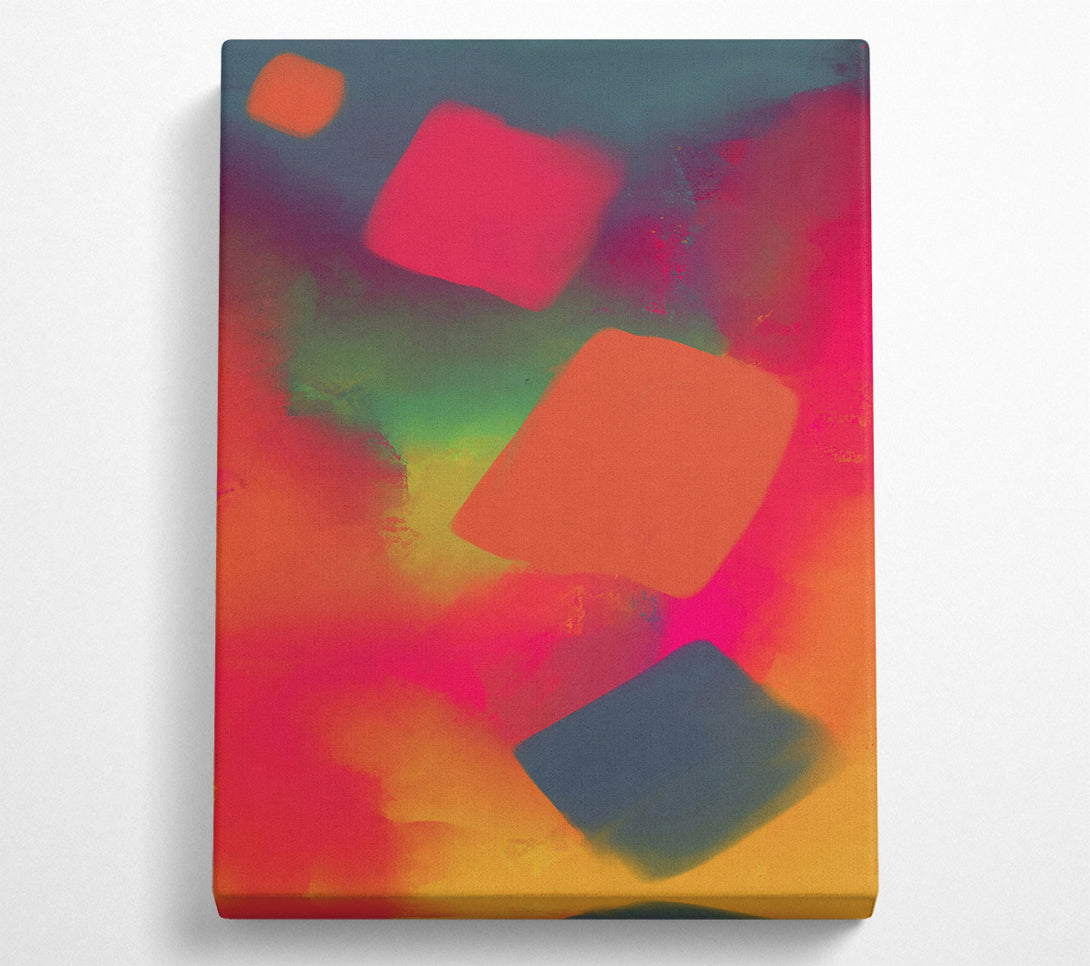  A Canvas Print of Orange Abstract Shapes Canvas Wall Art