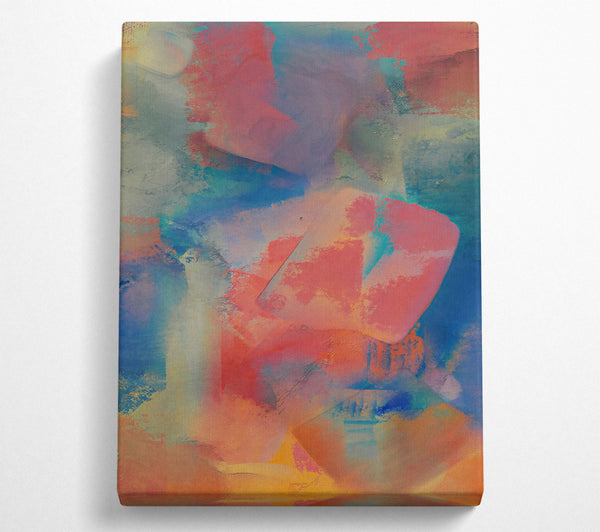  A Canvas Print of Coral Abstract Shapes Canvas Print