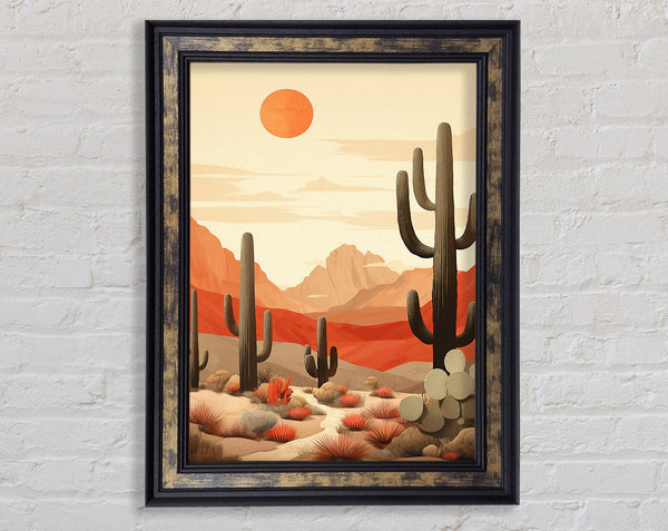 The Sun In The Sky Desert Framed Print