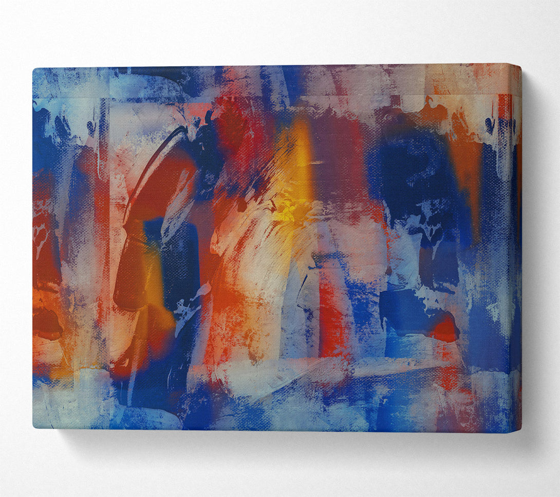  A Canvas Print of Blue Abstract Expressionism Canvas Art
