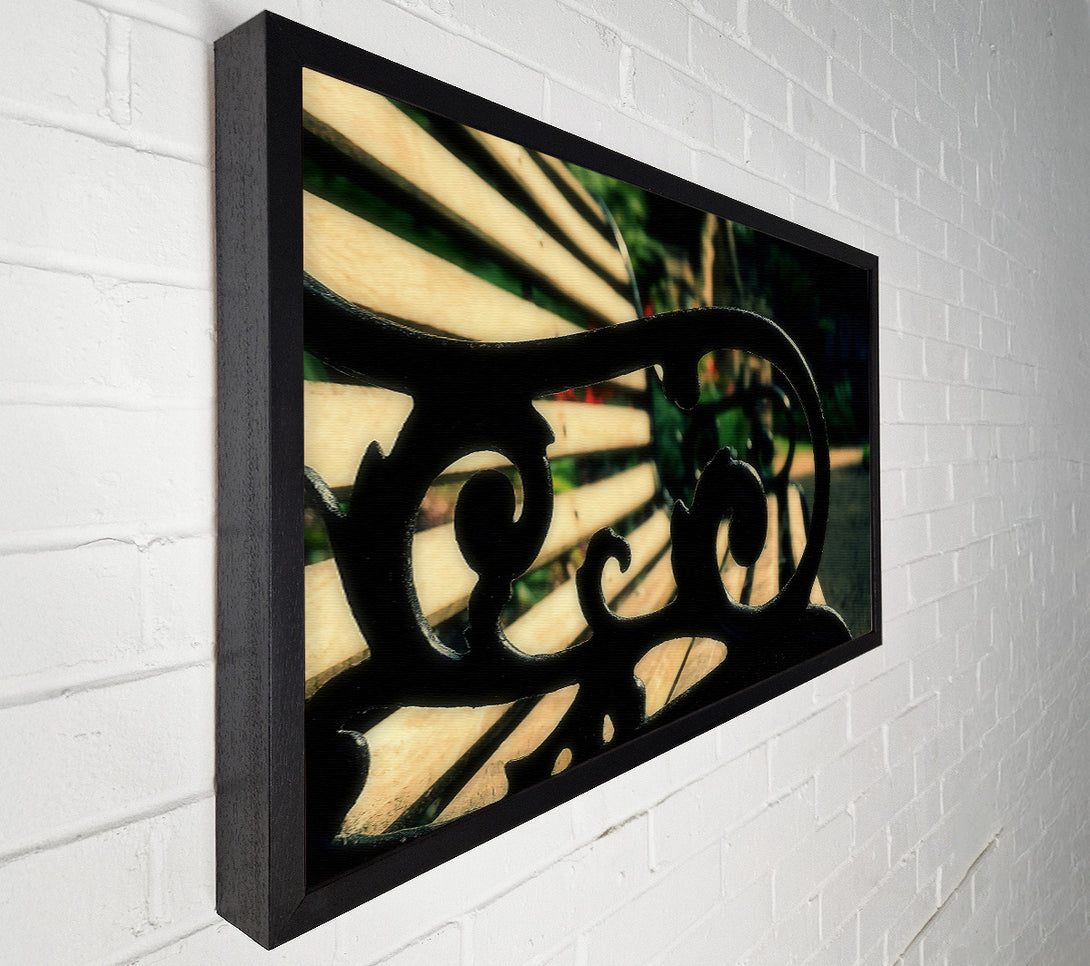  A Canvas Print of Black Iron Bench Back Canvas Wall Art