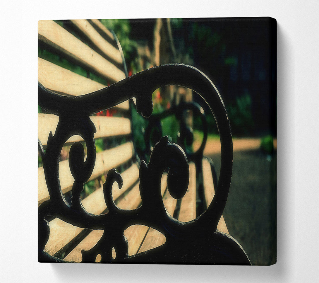  A Canvas Print of Black Iron Bench Back Canvas Wall Art