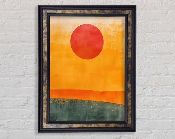 The Sun On Orange Framed Print