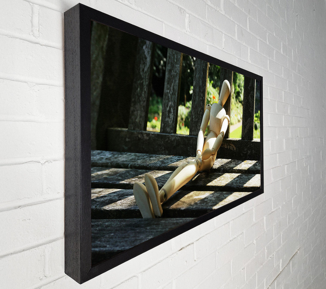  A Canvas Print of Wooden Figure In Sunlight Canvas Art