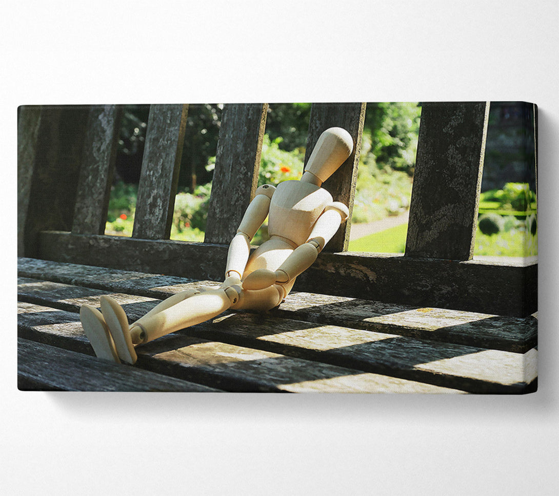  A Canvas Print of Wooden Figure In Sunlight Canvas Art