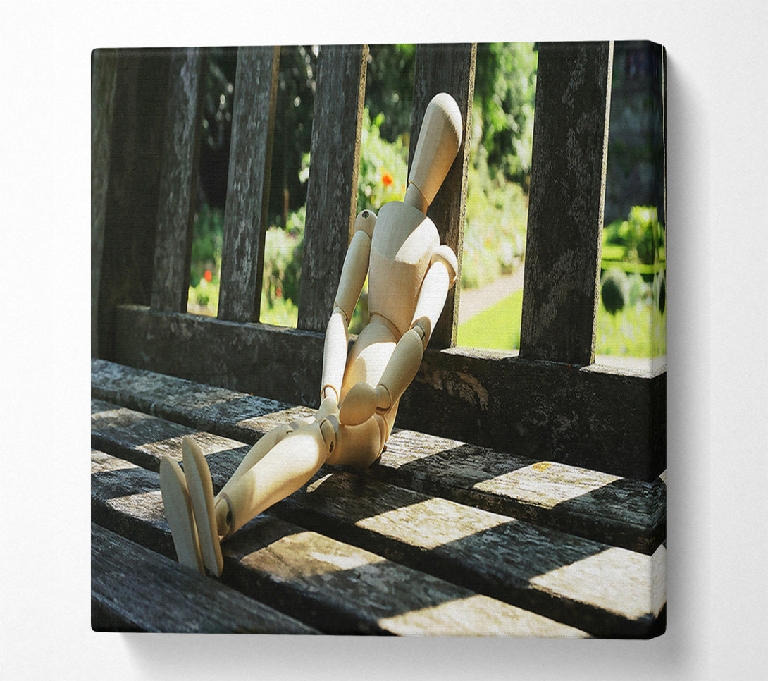  A Canvas Print of Wooden Figure In Sunlight Canvas Art